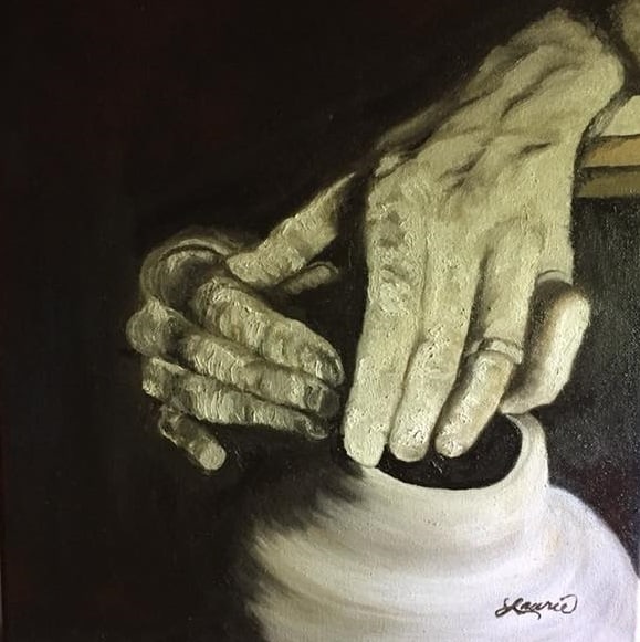 Potters Hands in Oil