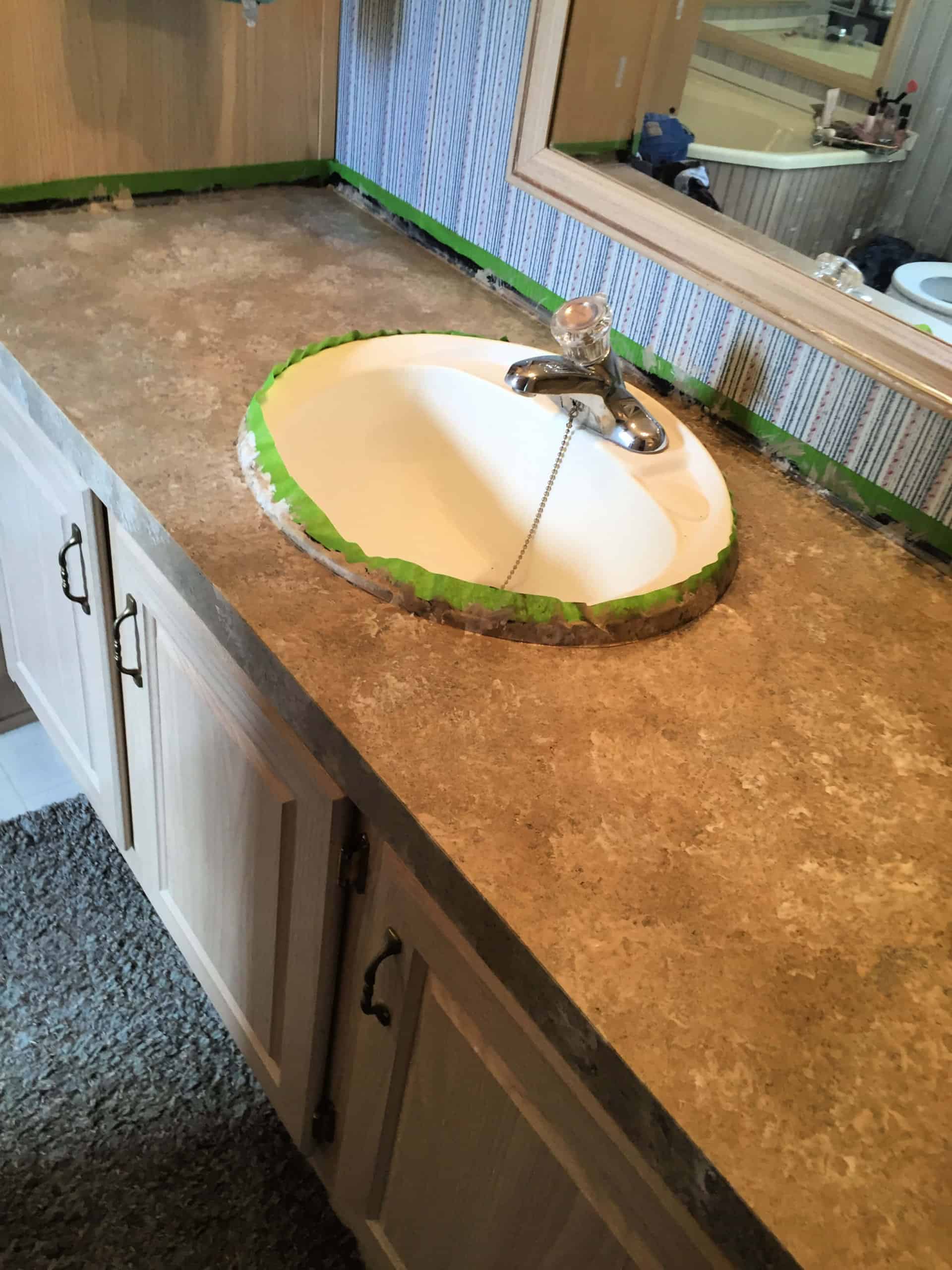 DIY Bathroom Counter Top Makeover