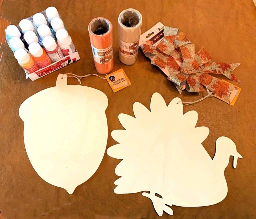 Turkey and Acorn Sign DIY Supplies